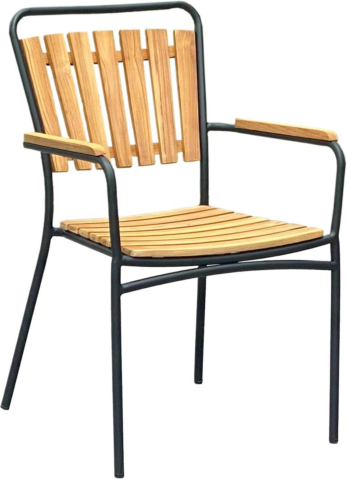 GARTENSTUHL 4er Set Marta Stapelstuhl - Schwarz, Holz (60/86/63cm) - DELUKE