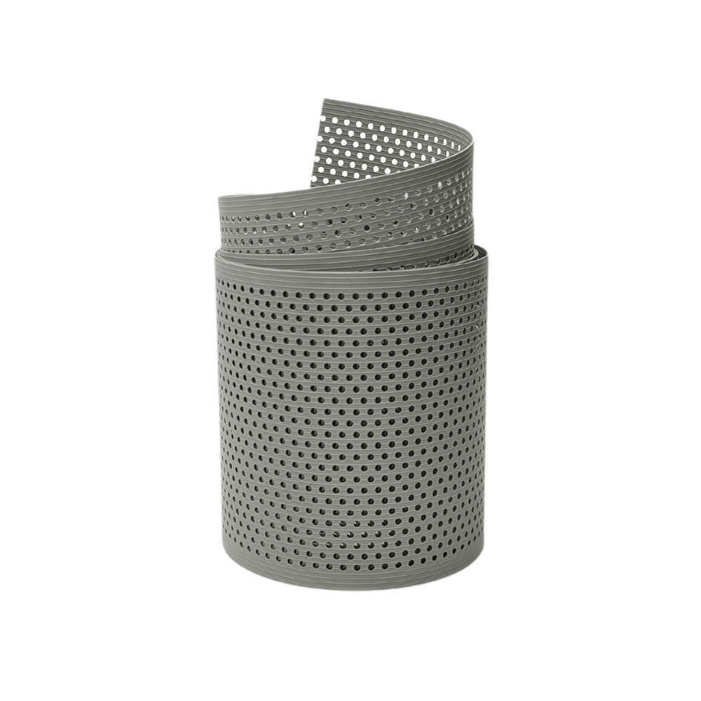 SICHTSCHUTZSTREIFEN Rille Gelocht 20 Prozent PP Streifen Steingrau 2,55m - Graubraun, Kunststoff (255/19cm) - ZAUN|ZU