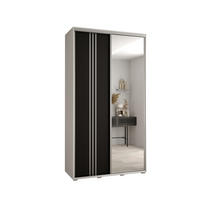 SCHWEBETÜRENSCHRANK 235,2/130/45 2-türig - Silberfarben/Schwarz, Holz/Metall (130/235/45cm) - Abiks Möbel