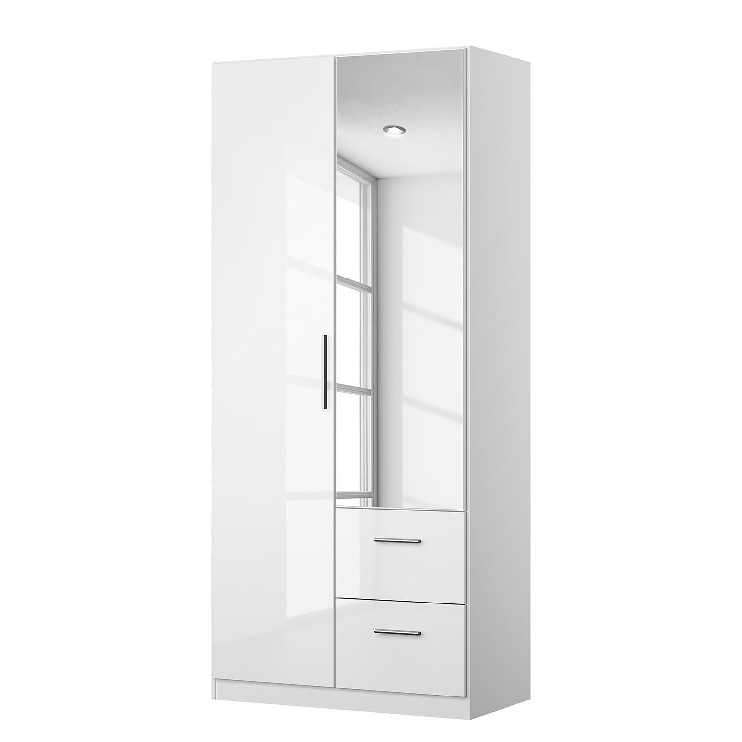 DREHTÜRENSCHRANK - Weiß Hochglanz/Weiß, Holzwerkstoff (91/210/54cm) - home24