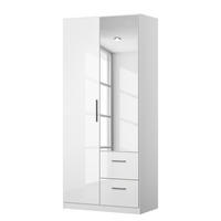 DREHTÜRENSCHRANK - Weiß Hochglanz/Weiß, Holzwerkstoff (91/210/54cm) - home24