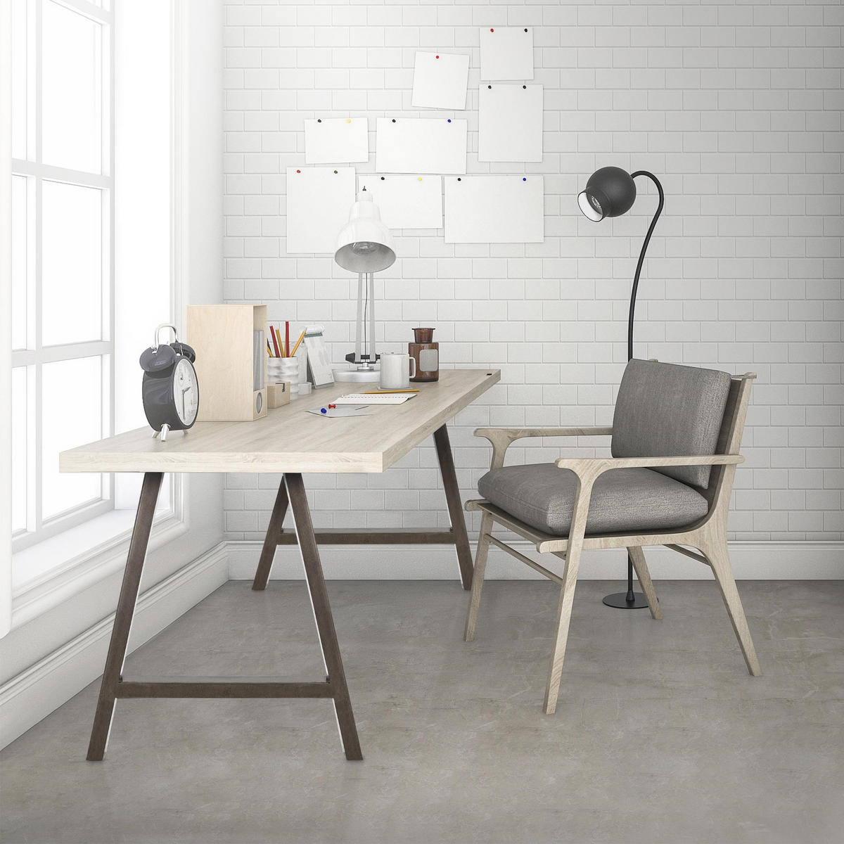 TISCHBEINE 2er Set 70 x 72,5 cm Dunkelgrau A-Form - Graubraun, Metall (70/8/72.5cm) - ECD-Germany