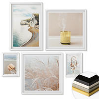 WANDBILDER 5er-Set - 50x50 cm & 20x30 cm & 40x60 cm Weißer Rahmen - Charmante italienische Straßen und Blumen - Weiß, Kunststoff (40/60cm) - ArtPrintCave