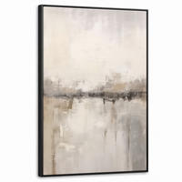 LEINWAND Bilder mit Rahmen - Moderne Kunst - Abstrakt - Beige - 60x90 - Beige, Textil (60/90cm) - MuchoWow