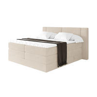 BOXSPRINGBETT mit Matratze H3/H4 - EVON KING - 140x200 cm Beige - Ecru, Holzwerkstoff (140/200cm) - ALTDECOR