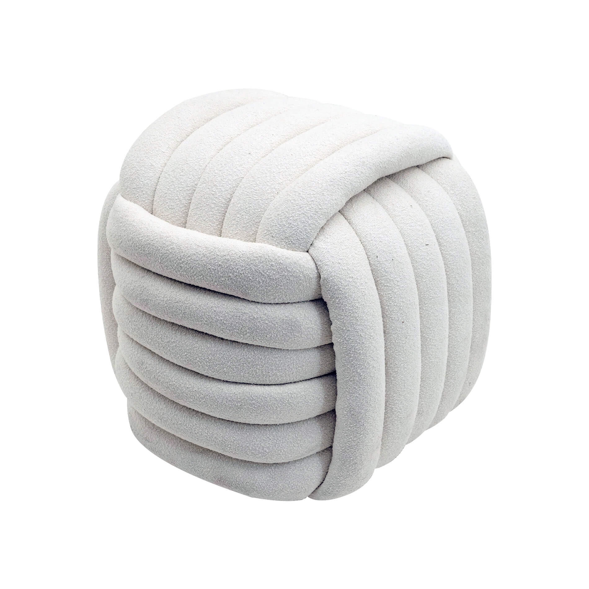 POUF Weiß 50/50/45 cm - Weiß, Textil (50/45/50cm) - Mobili Rebecca