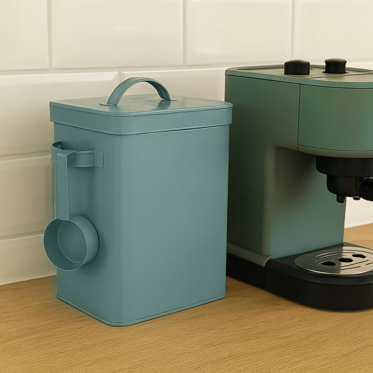 METALLBOX - Grün, Kunststoff/Metall (24.5/27.5/16cm) - Relaxdays