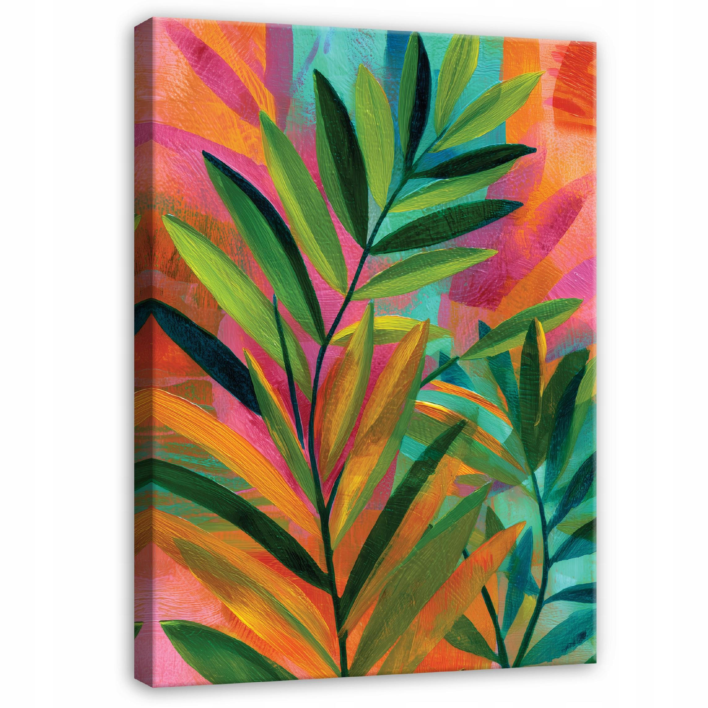 LEINWANDBILD Blätter Abstrakt Grün 40x60 cm - Multicolor, Holzwerkstoff (40/60cm) - Wallarena