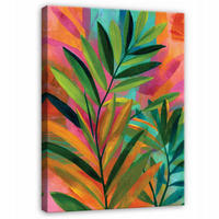 LEINWANDBILD Blätter Abstrakt Grün 40x60 cm - Multicolor, Holzwerkstoff (40/60cm) - Wallarena