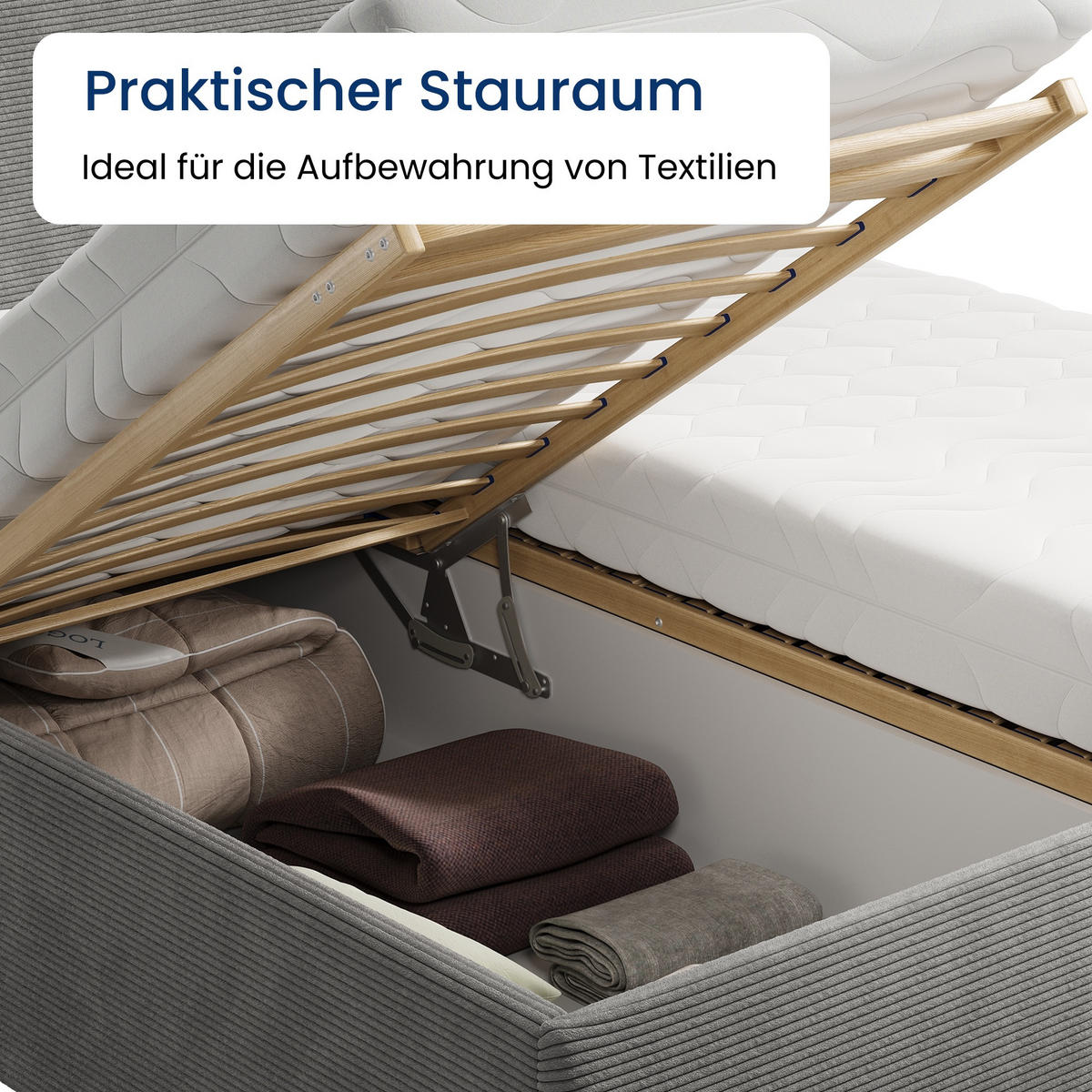 POSLTERBETT 160x200 cm in Grau - Grau, Holzwerkstoff/Textil (160/200cm) - Home Collective