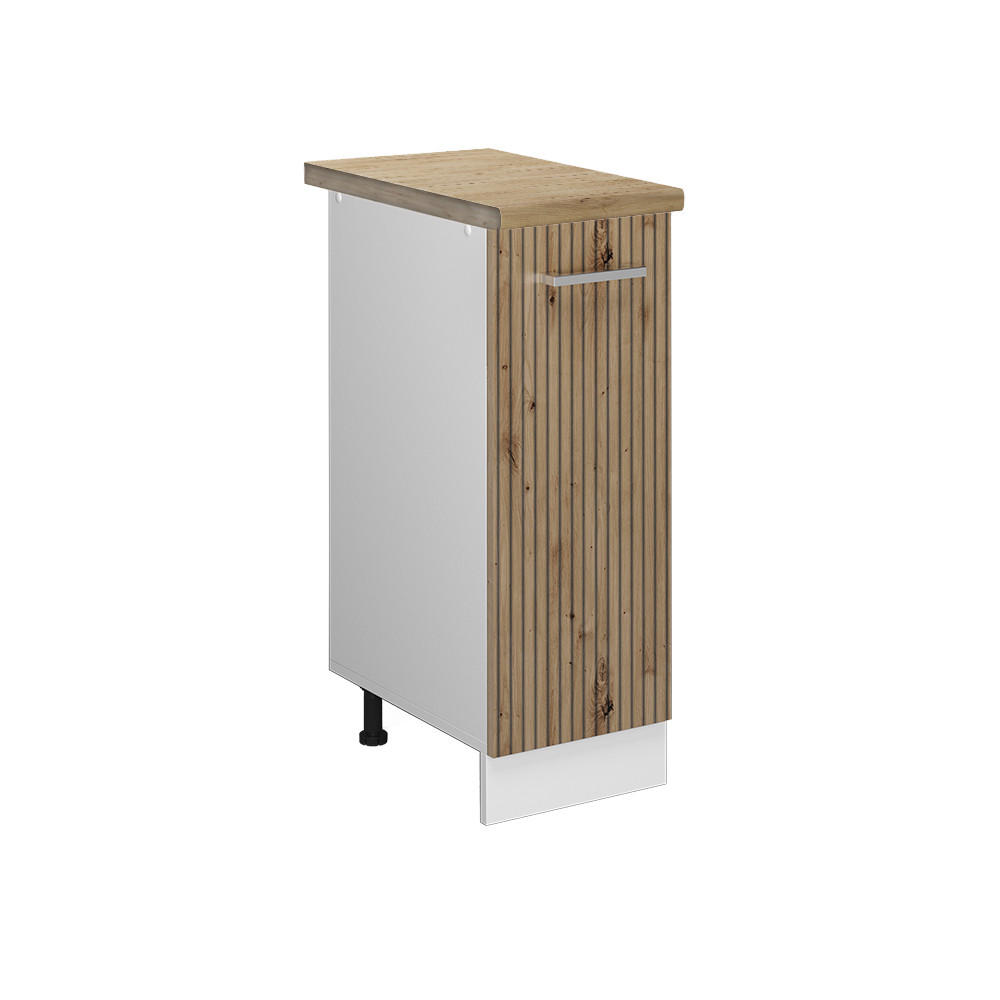 APOTHEKERSCHRANK R-Line Artisan-Eiche 30 cm, AP Eiche - Weiß/Eiche Artisan, Holzwerkstoff (30/81.6/60cm) - Vicco