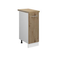 APOTHEKERSCHRANK R-Line Artisan-Eiche 30 cm, AP Eiche - Weiß/Eiche Artisan, Holzwerkstoff (30/81.6/60cm) - Vicco
