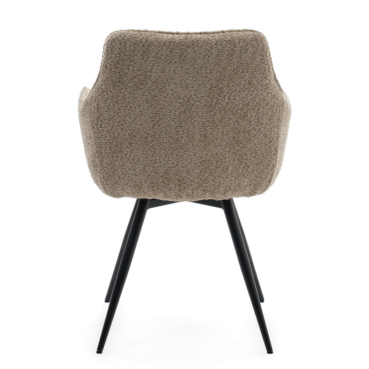 STUHL QUATTRO drehbar gepolsterter mit Steppung - beige - Boucle - Beige/Schwarz, Textil/Metall (58/86/60cm) - NEW HOME