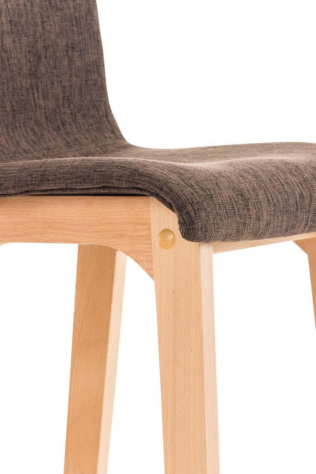 BARHOCKER 2er Set Stoff braun - Eukalyptusholzfarben/Braun, Holz/Textil (41/101/46cm) - CLP