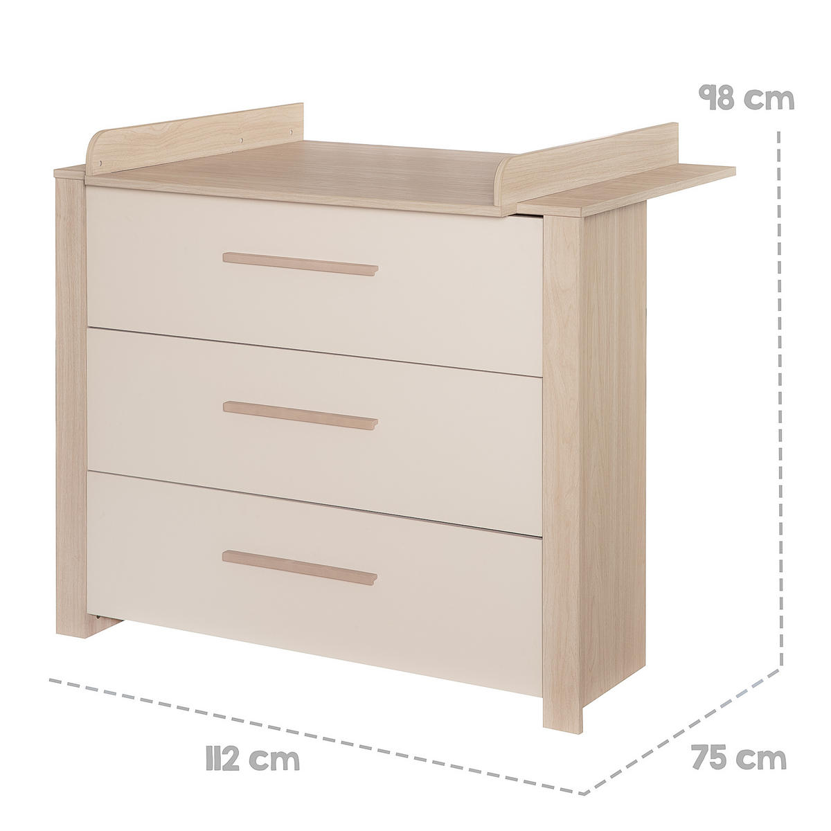 BABYZIMMER-SET Momo 3-teilig - Kaschmir, Holz/Holzwerkstoff (118/190/52cm) - Roba