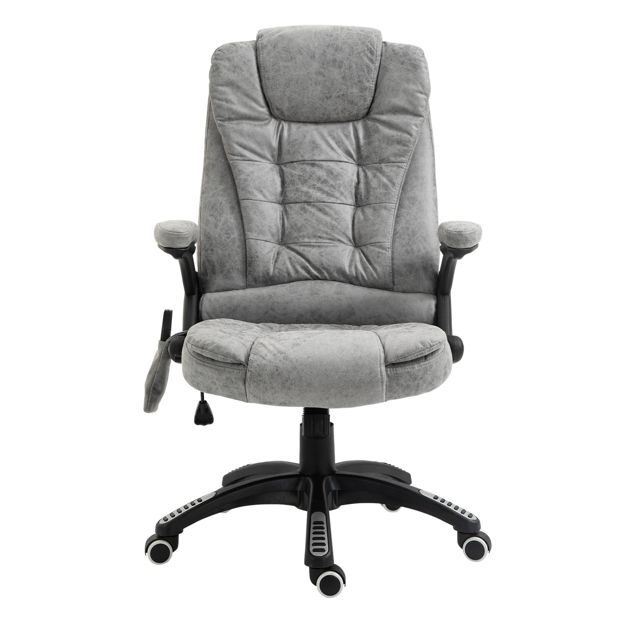 BÜROSTUHL mit Massage- und Heizfunktion höhenverstellbar Polyester Grey - Grau, Kunststoff (72/120/68cm) - Meubliv