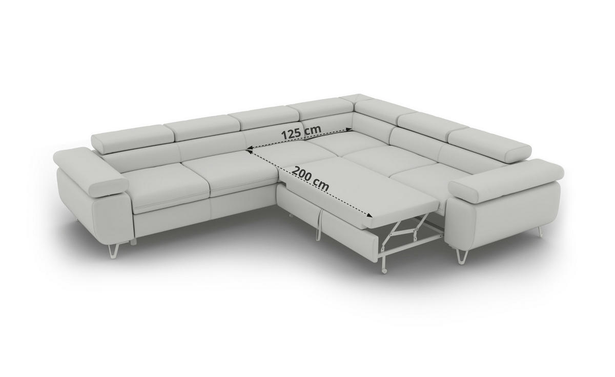 ECKSOFA NORDEN L - Dunkelgrau Velvet - Rechts Seite - Dunkelgrau/Anthrazit, Textil/Metall (329/269cm) - MKS