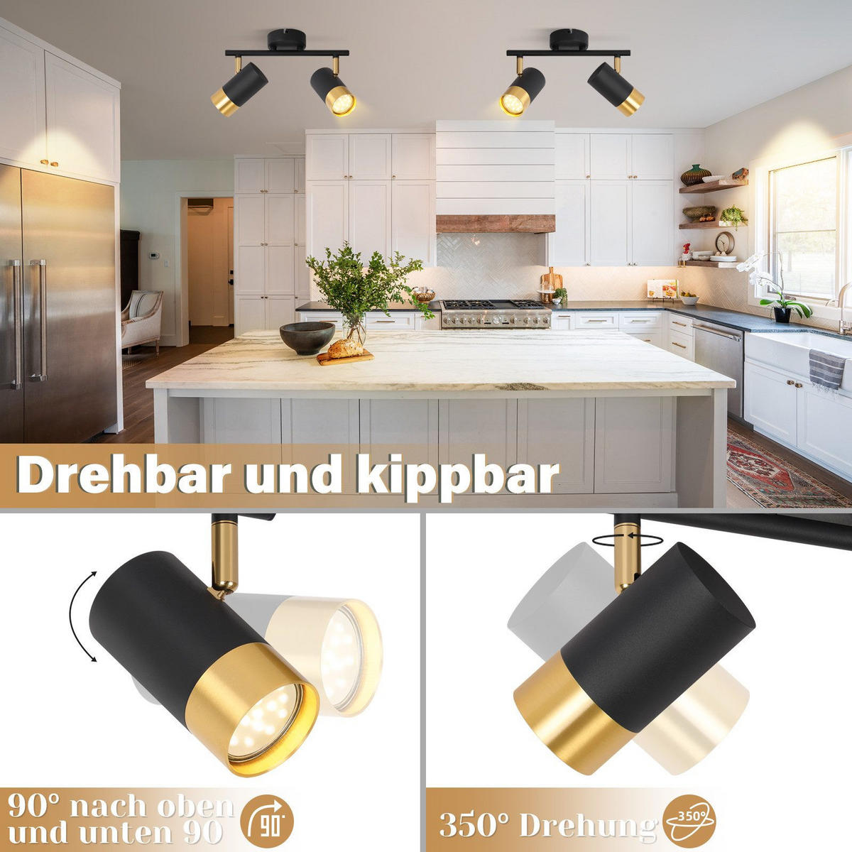 STRAHLER Schwerin 2-flammig 31/8/17 cm - Schwarz, Metall (31/8/17cm) - Nettlife