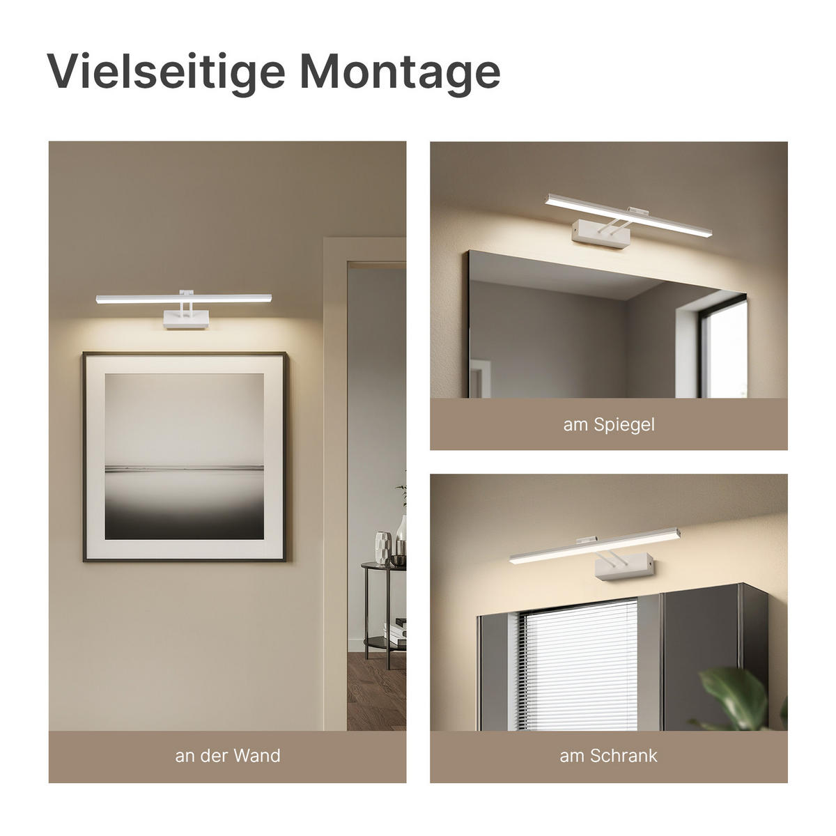 SPIEGELLEUCHTE LED Weiß 4200K 40,4/17,1/4 cm - Weiß, Kunststoff (17/40/4cm) - EMKE
