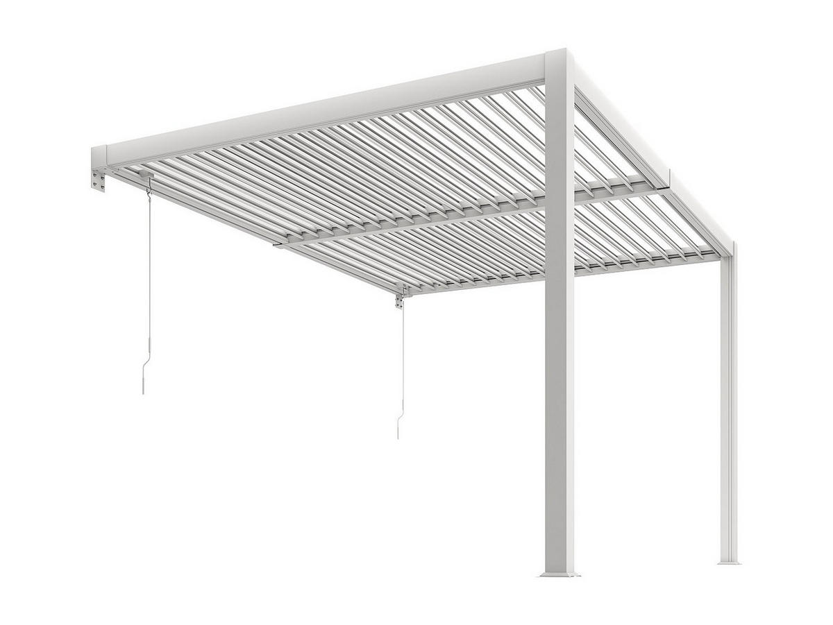 ANLEHNENDE Pergola - 400 cmcm x 300 cmcm - Metall, Metall - Weiß - SERADO - Weiß, Metall (400/250/300cm) - Vente-Unique