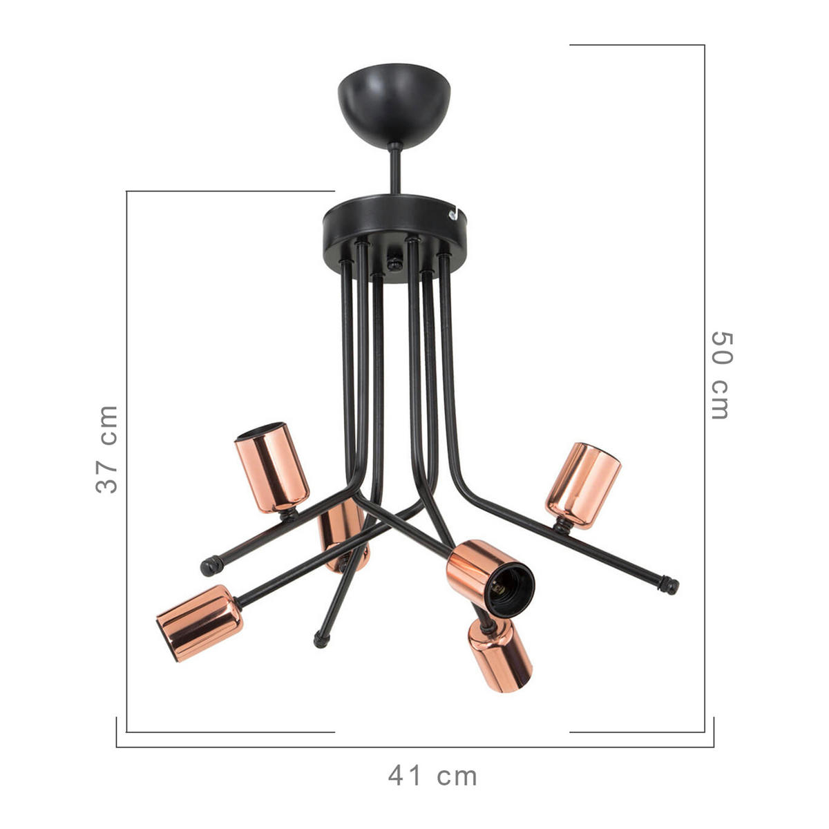 DECKENLEUCHTE Halesowen - Kupferfarben, Metall (41/41/50cm) - lux.pro