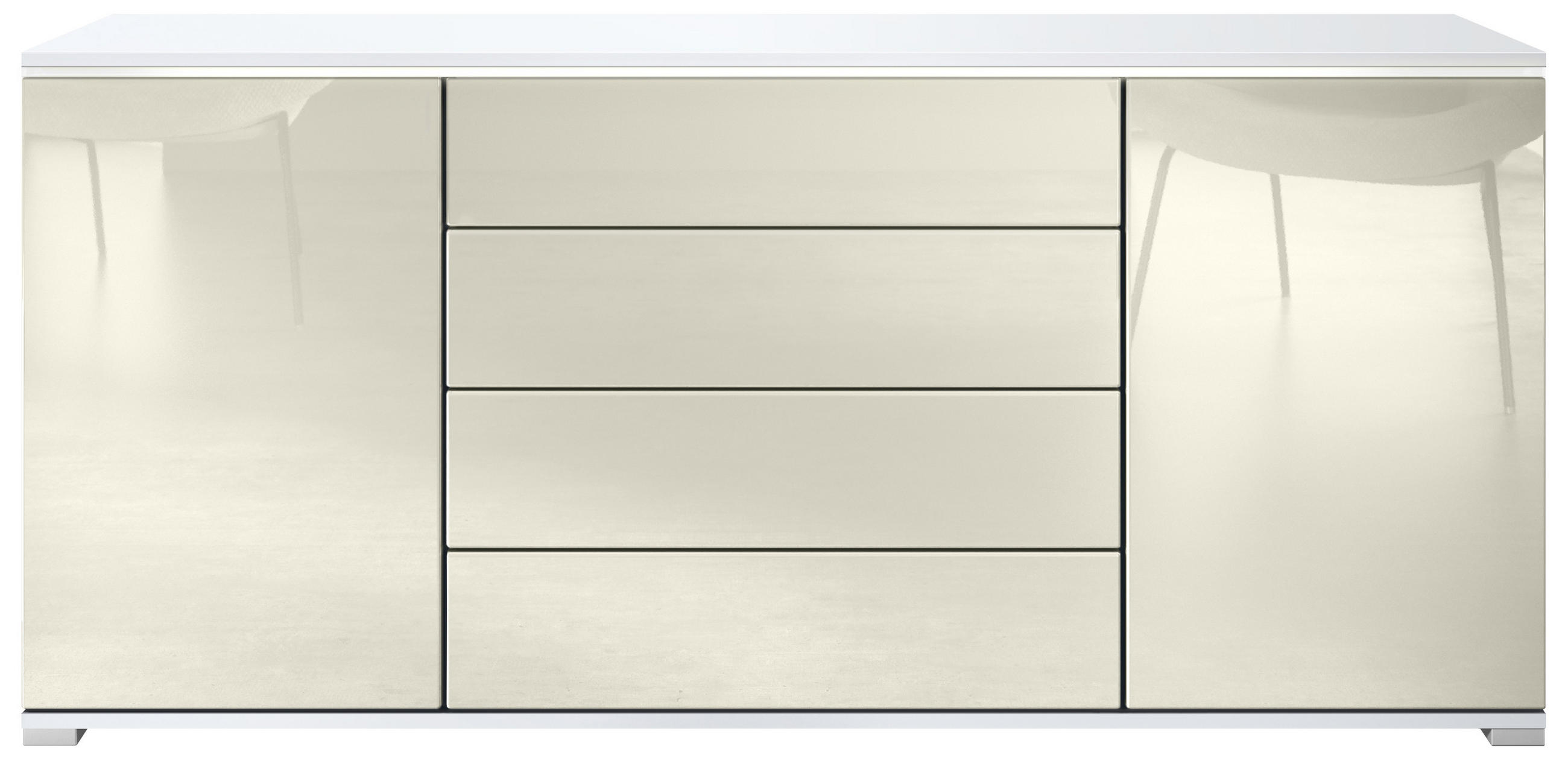 SIDEBOARD Faro Creme Hochglanz - Creme, Holzwerkstoff (166.5/75.5/35cm) - Vladon