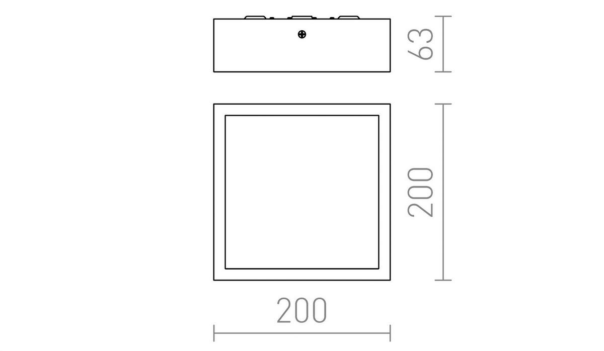 DECKENLEUCHTE STRUCTURAL LED 20x20 gebürstetes Aluminium 12 W - Silberfarben, Metall (20/20/6cm) - Rendl