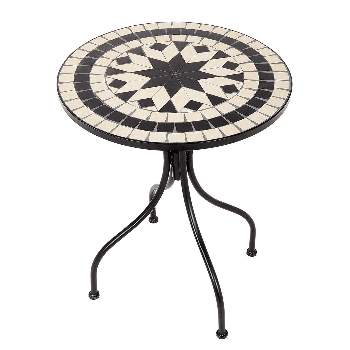 GARTENMÖBEL-SET (3-teilig) Palazzo - Schwarz, Keramik/Metall - BUTLERS