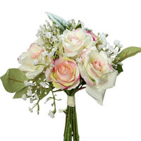 KUNSTBLUME Rosenstrauß - Toni 20 cm - Weiß, Kunststoff (20cm) - aplanta