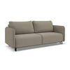3-SITZER SOFA mit Schlaffunktion Strukturstoff Stoff Beige - Beige/Schwarz, Holz/Textil (226/90/92cm) - Makamii