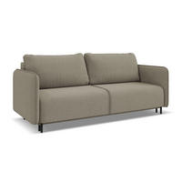 3-SITZER SOFA mit Schlaffunktion Strukturstoff Stoff Beige - Beige/Schwarz, Holz/Textil (226/90/92cm) - Makamii