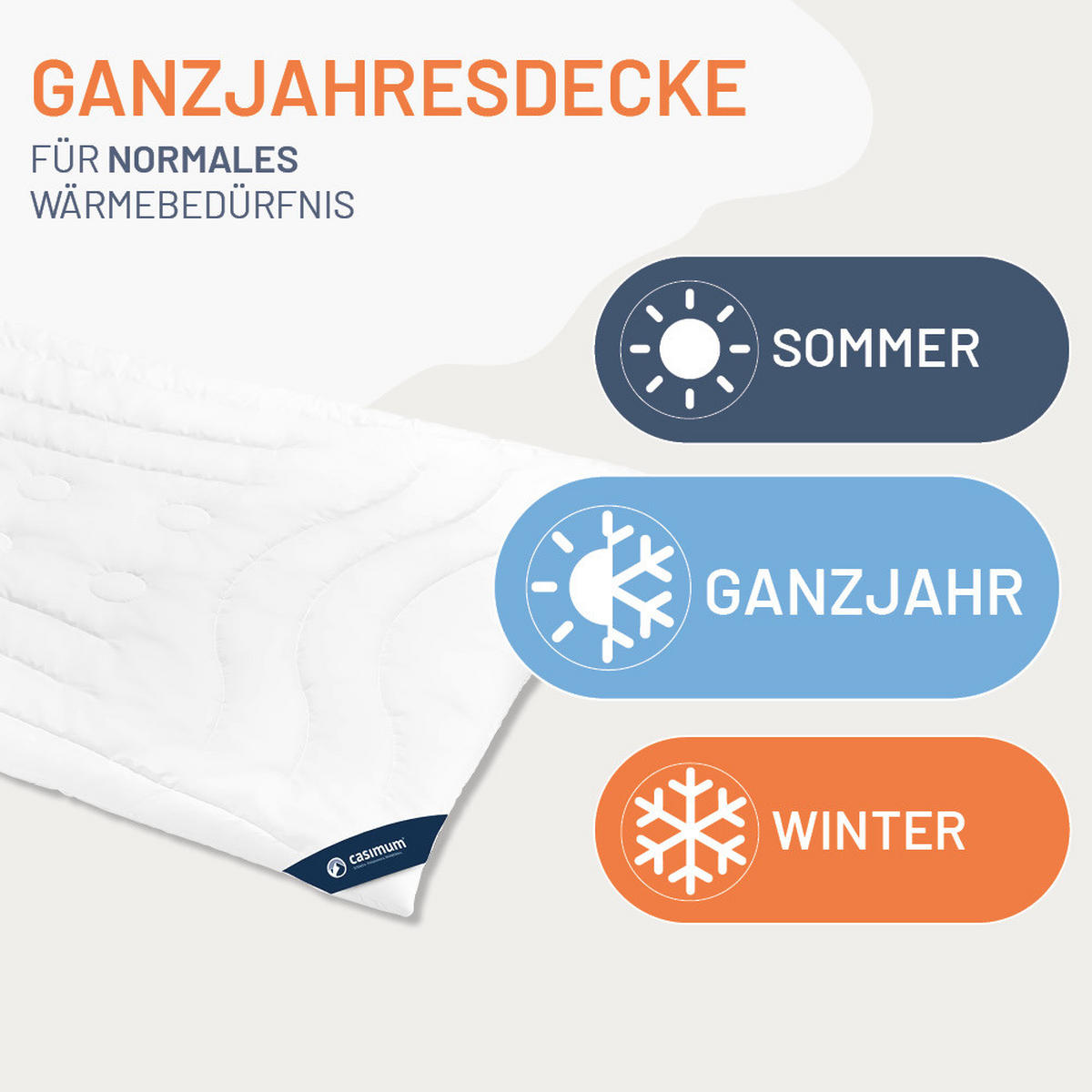 STEPPBETT Kamelhaar 240x220 cm Normal, Ganzjahresdecke 100% Kamelflaumhaar - Weiß, Textil (240/220cm) - casimum