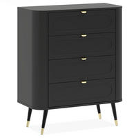 KOMMODE LONA, Schwarz - Schwarz, Holzwerkstoff/Metall (78/98/40cm) - KONSIMO®