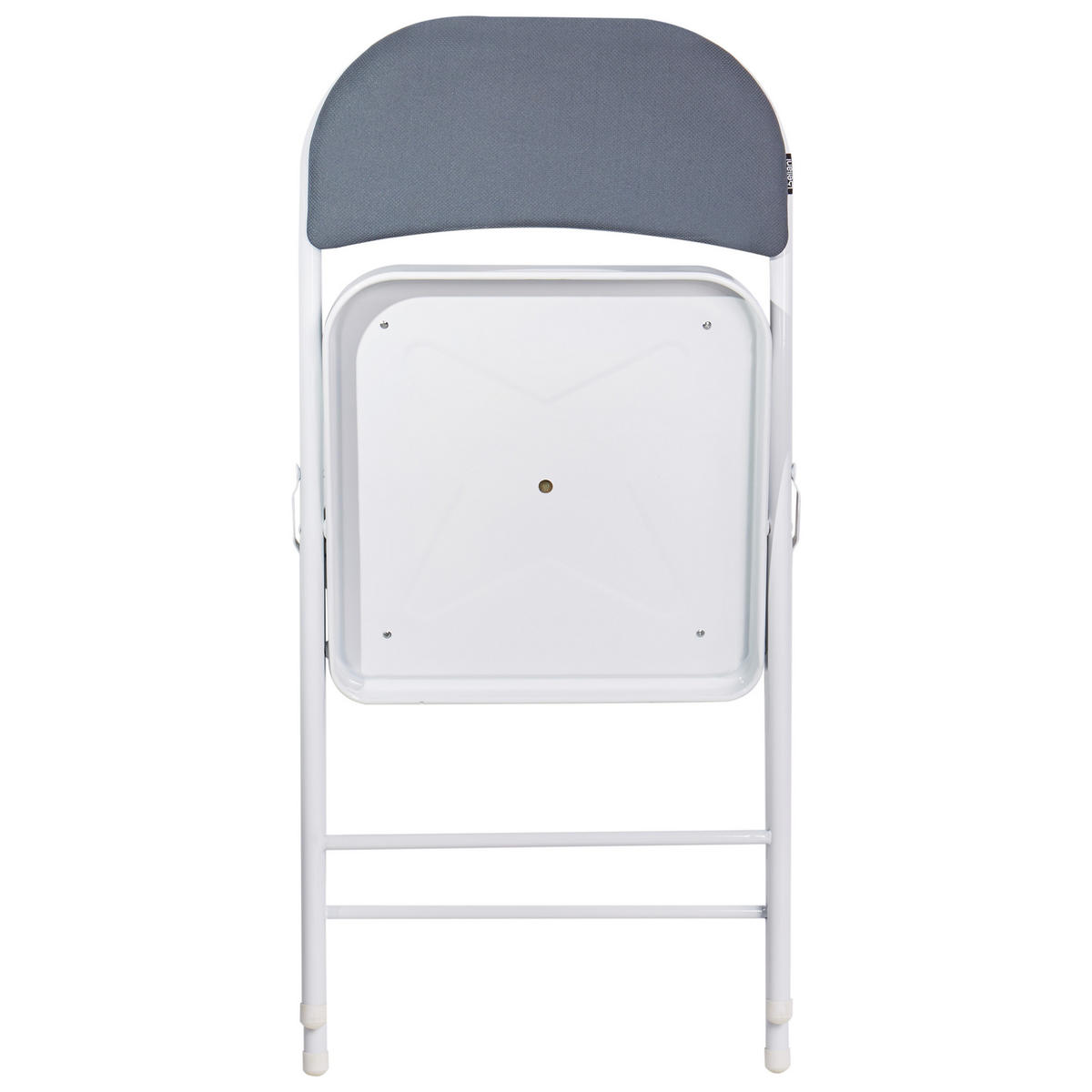 KLAPPSTUHL 4er-Set Metall Dunkelgrau/Weiß Sparks - Dunkelgrau, Metall (45/77/47cm) - Beliani