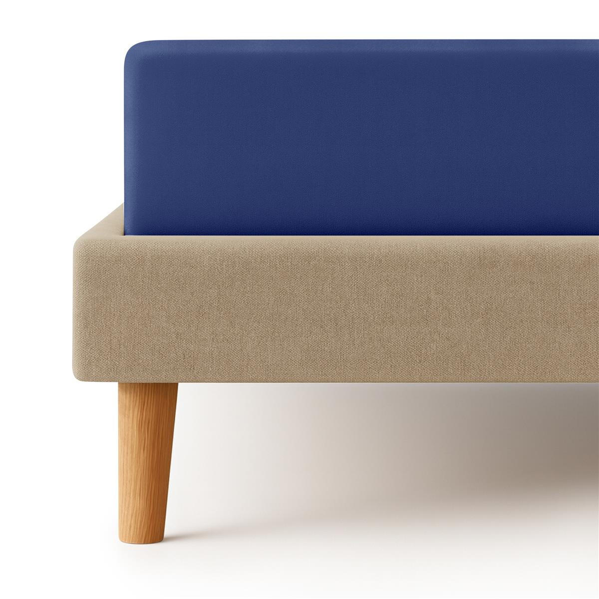 JERSEY-SPANNBETTLAKEN 180x200 - 200x200 cm, Bettlaken aus 100% Baumwolle mit Rundum-Gummizug, Spannbetttuch Dunkelblau - Dunkelblau, Textil (200/200cm) - Carpe Sonno