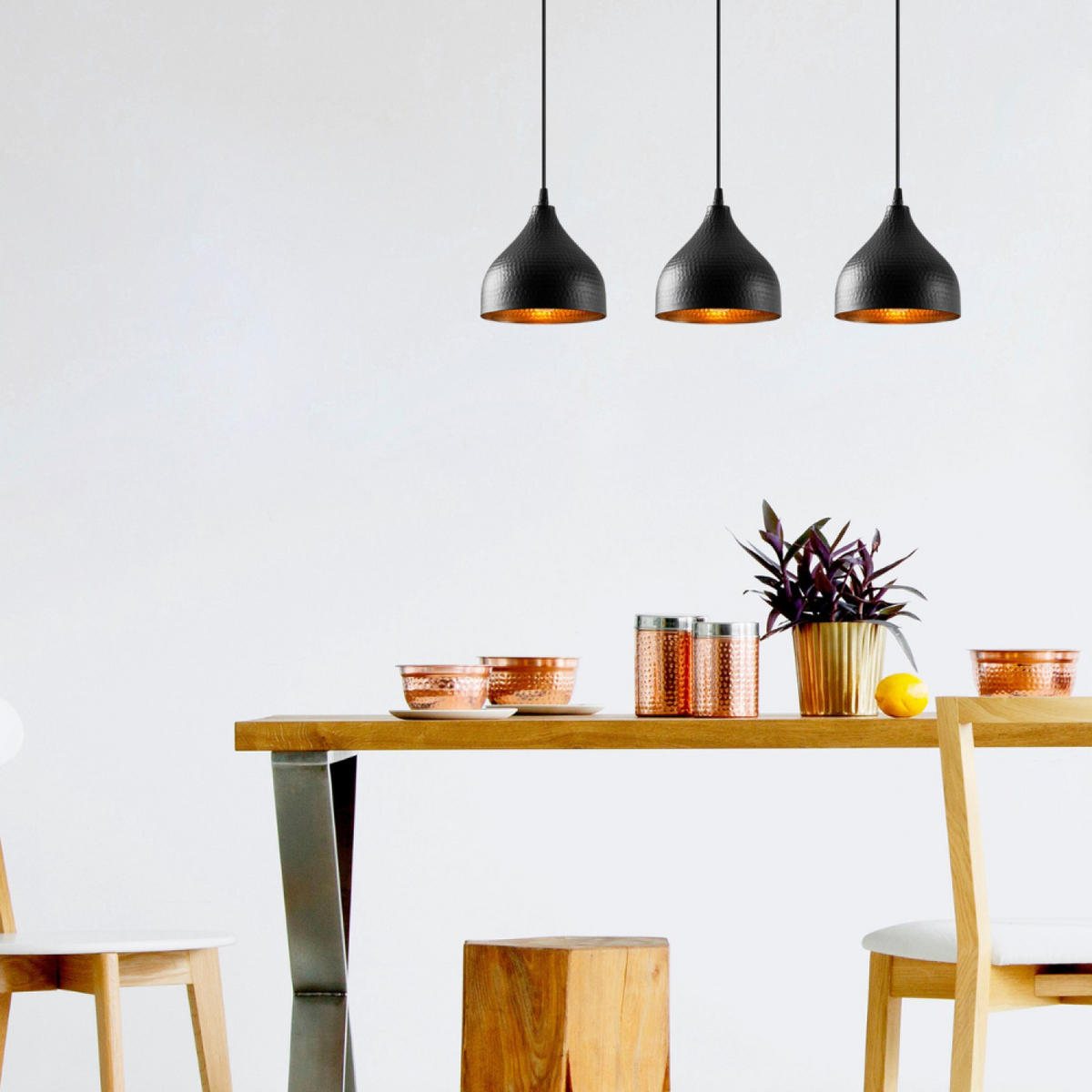 HÄNGELEUCHTE louise farbe schwarz 40w - Schwarz, Metall (68/18/114cm) - Concept Usine