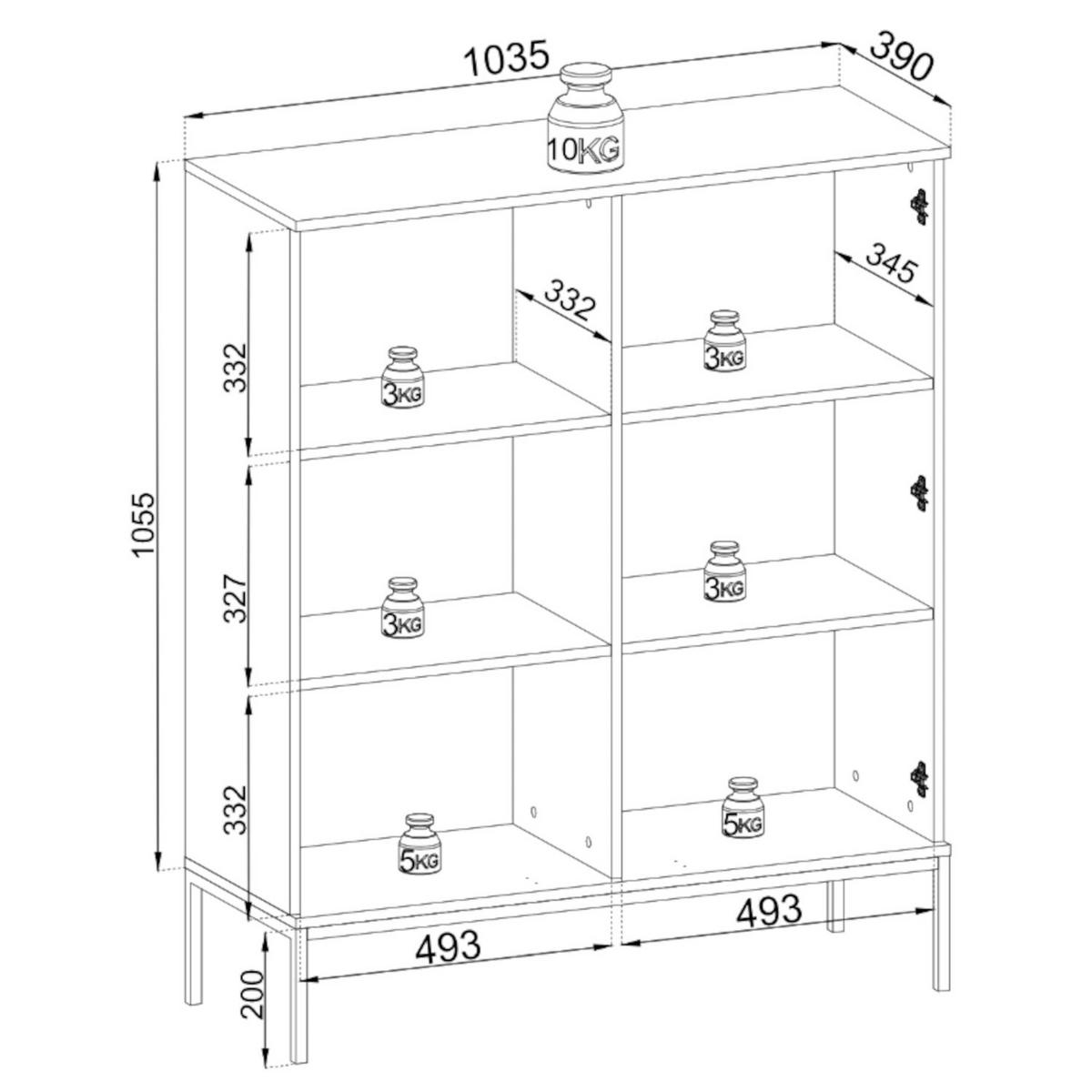 VITRINE Tosena Schwarz / Wotan Eiche mit LED - Schwarz, Holzwerkstoff/Metall (103.5/105.5/39cm) - Selsey