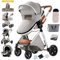KINDERWAGENSET YV9-HELLGRAU - Hellgrau, Metall (80/60cm) - Kaket