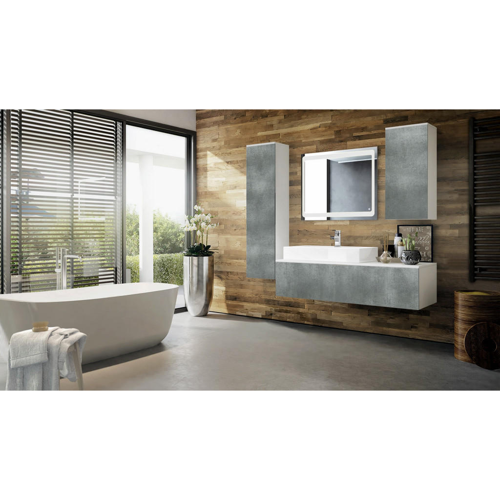 Thumbnail - Vladon Badmöbelset, Dunkelgrau, Holzwerkstoff, 210x185x51 cm, Badezimmer, Badmöbelsets & Badmöbelserien, Badmöbel-Sets