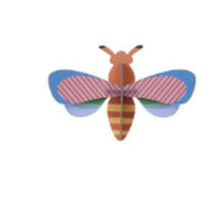 MALEN & BASTELN, Studio ROOF, 3D Wandobjekt Honigbiene - Honig, Karton (8.1/12/4cm) - ich-zapfe