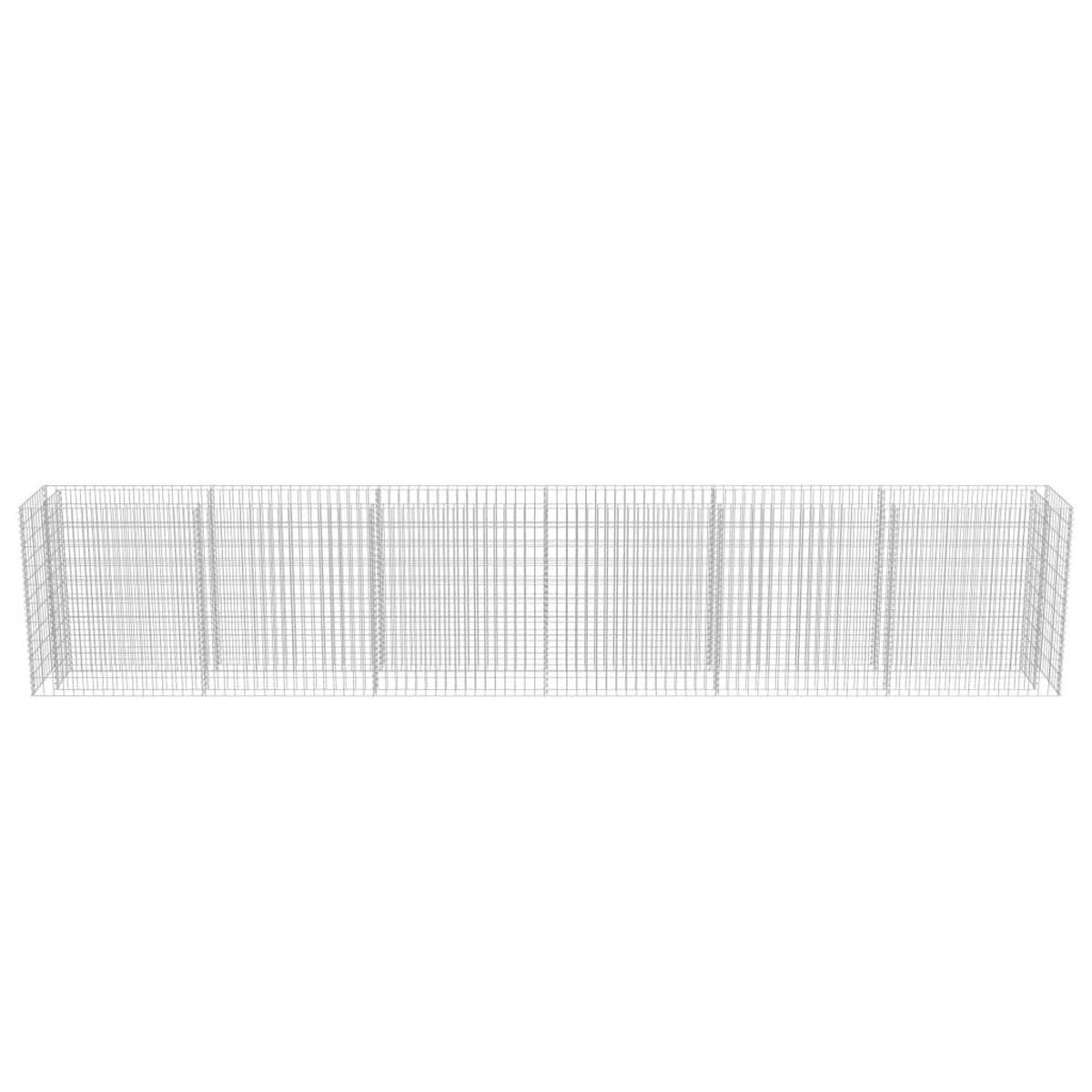 GABIONEN Hochbeet ROON aus Stahl | 540x50x100cm | Steinkorb Gabionengitter - Silberfarben, Metall (540/100/50cm) - DELUKE