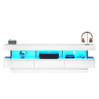 TV-ELEMENT mit LED-Beleuchtung 160 x 38 x 50,5 cm Weiß Hochglanz - Weiß, Holzwerkstoff (38/50.5/160cm) - Beauniv
