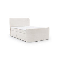 BOXSPRINGBETT Body In Stoff Paros - Creme, Holzwerkstoff/Textil (120/200cm) - Fun Möbel