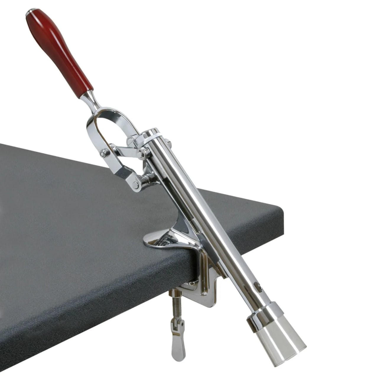 KORKENZIEHER Profi, mit Tischbefestigung, Gastronomie, austauschbare Spindel - Silberfarben, Metall (10cm) - ich-zapfe