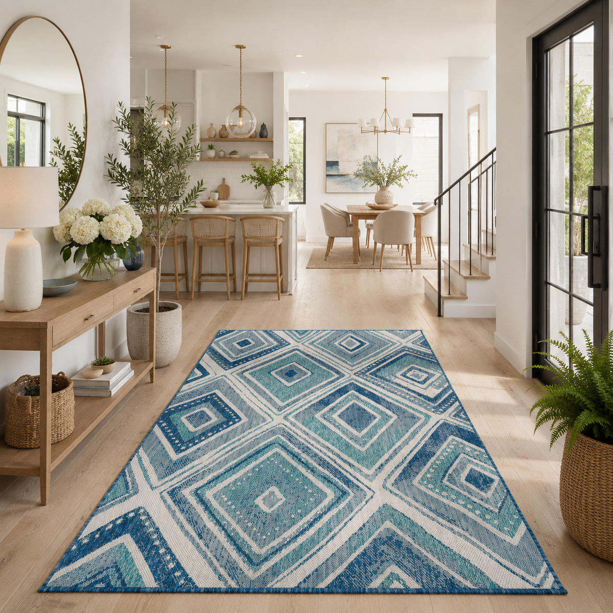 IN- UND OUTDOOR TEPPICH CARPETTO - Petrol, Textil (160/235cm) - Pergamon