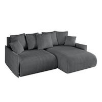 ECKSOFA Ottomane rechts ONESK-L -v1 216x177x72 Dunkelgrau Cord - Dunkelgrau, Holzwerkstoff/Kunststoff (177/216cm) - ALTDECOR