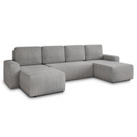 WOHNLANDSCHAFT Roma U - Grau, Holz/Textil (305/90/150cm) - Sofnet