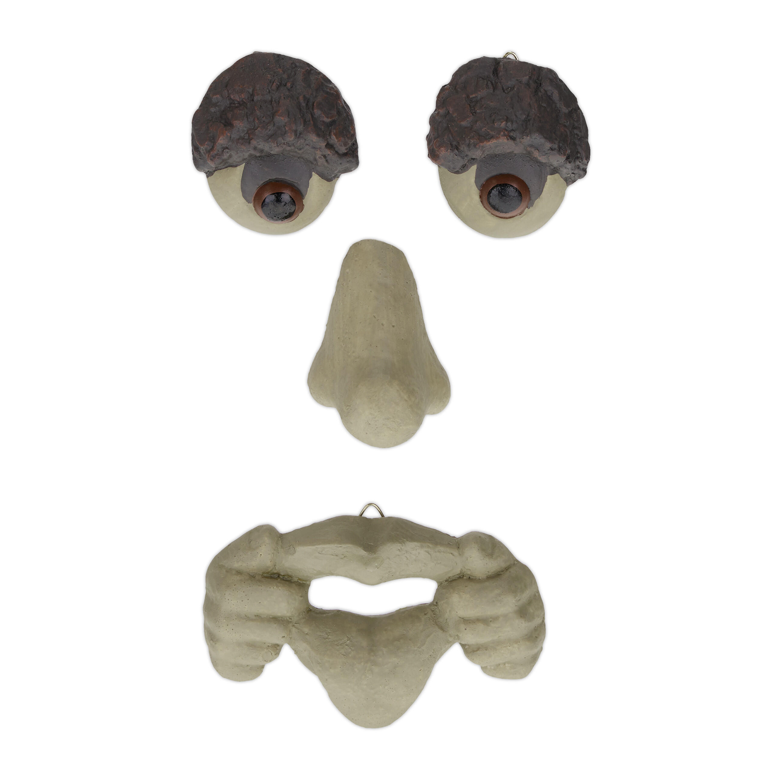 BAUMGESICHT - Beige, Kunststoff (2/12.5/8.5cm) - Relaxdays