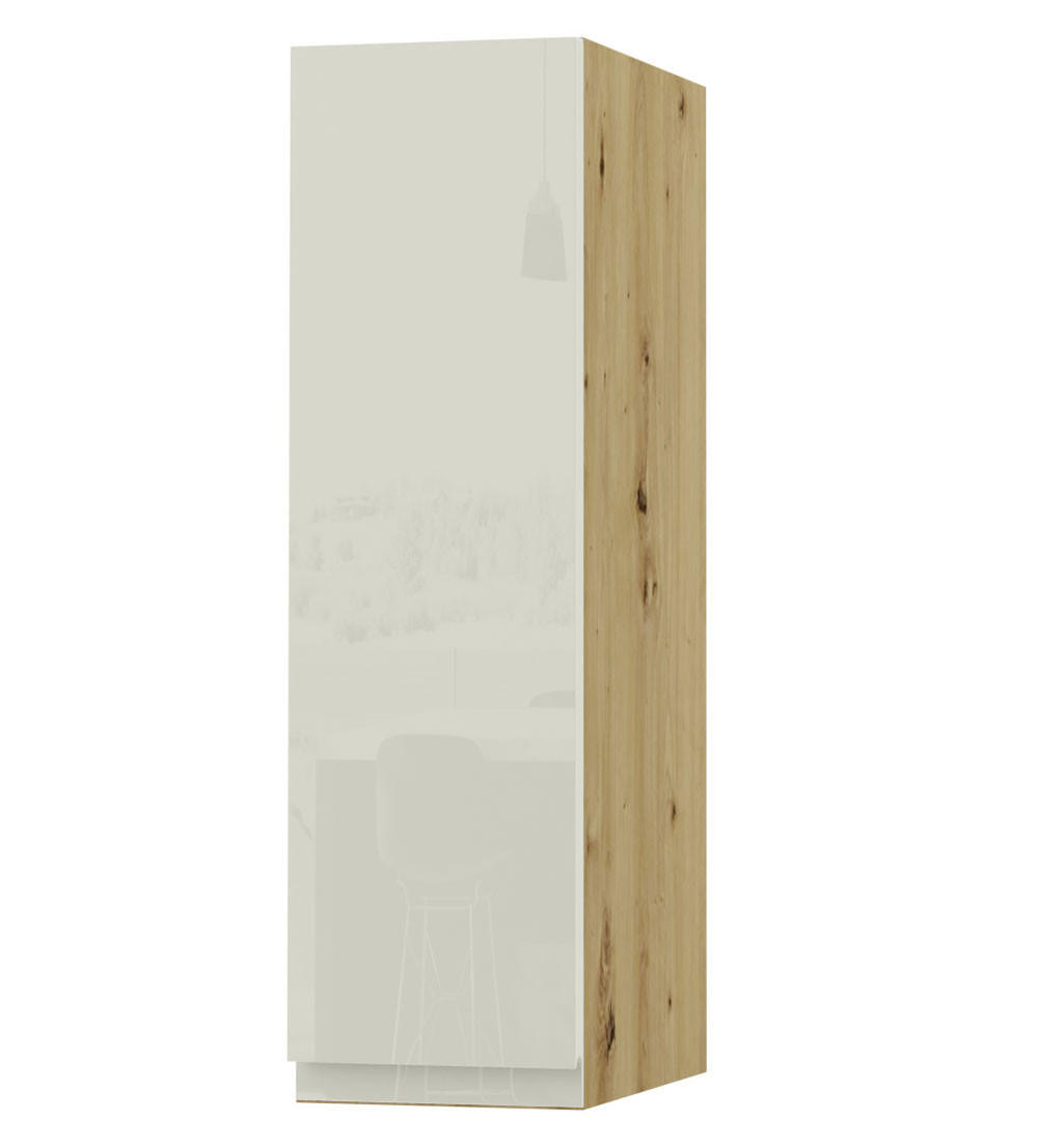 HÄNGESCHRANK Florence W2/20 Eiche Artisan / RAL 1013 perlweiß HG 20 / 32,5 / 72cm - Türanschlag links - Weiß Hochglanz/Eiche Artisan, Holz/Holzwerkstoff (20/72/32.5cm) - Feldmann-Wohnen