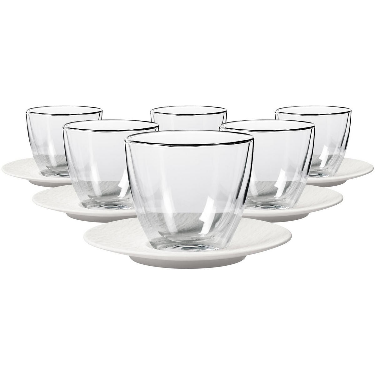 CAFÉ AU LAIT-SET Manufacture Rock weiß 250 ml 6er Set - Weiß, Keramik (0.25L) - Villeroy & Boch